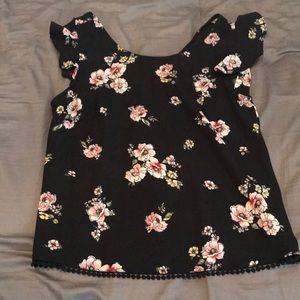 black floral top